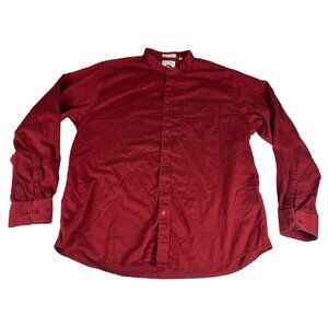 University Of Oxford Custom Fit Button Up Shirt Men's 44 Red Pocket Long Sleeve